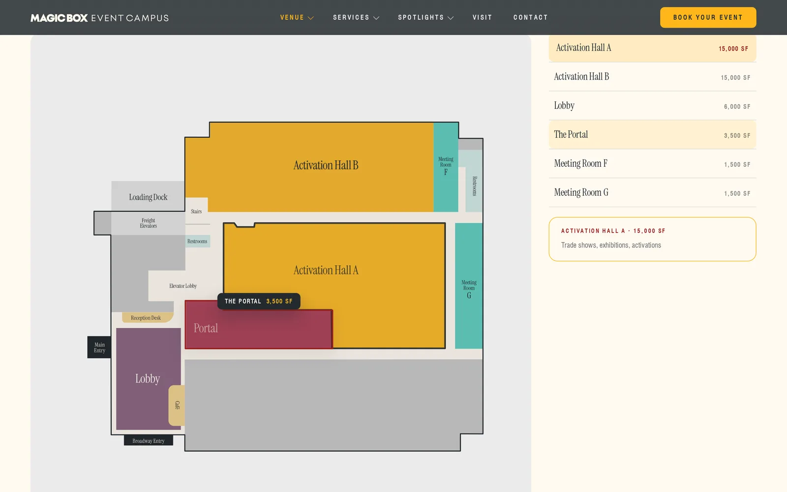 The first floor plan with its room list