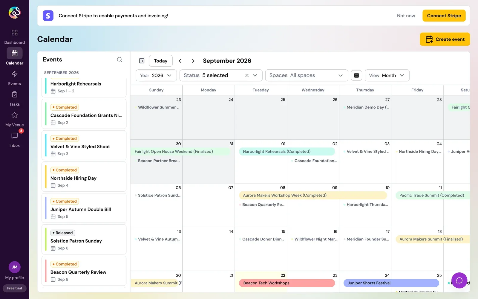 After, Calendar, drag to compare
